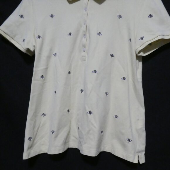 CROFT & BARROW | large | Yellow Polo Short Sleeve With Embroidered Bees All Over - Picture 6 of 16